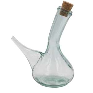 8 oz. recycled glass cruet w/ cork stopper