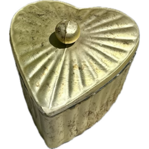 gold heart dish with lid
